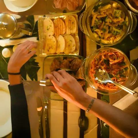 Indulge in a delicious Italian meal.