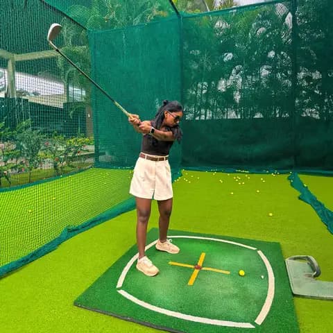 Practice the swings at the nets.